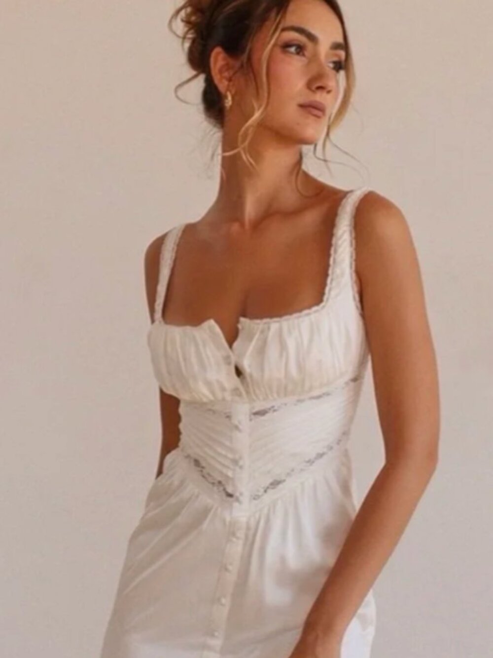 House of CB Silk Peasant Dress